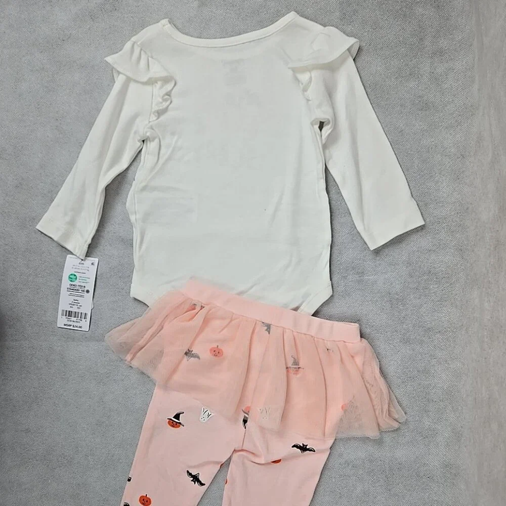 Carter's Baby Girl 6 mo "So Cute Scary" Halloween Long Sleeve 2 piece NWT - Picture 6 of 6